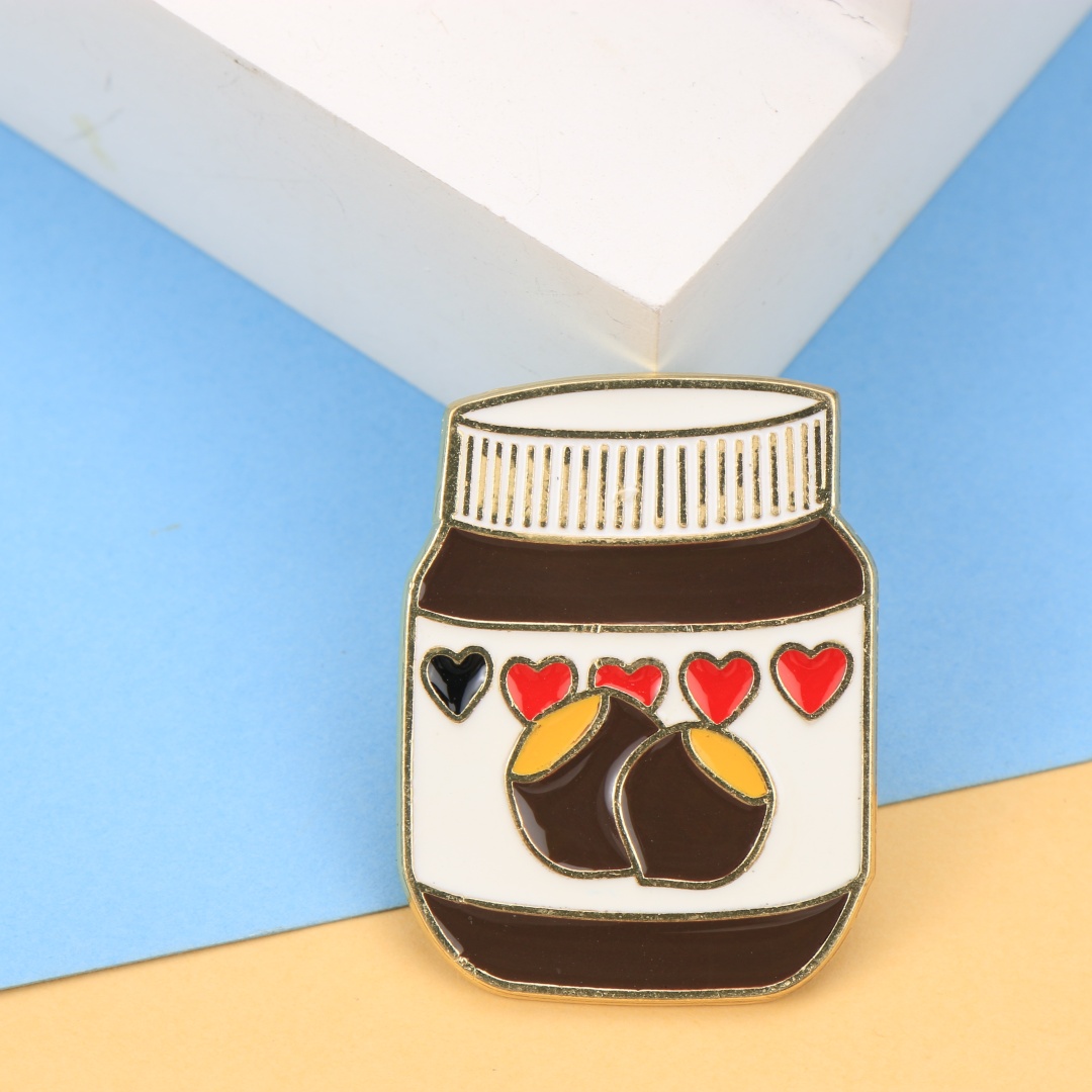 Zinc Food Snacks - Cute Chocolate Spread Jar Enamel Pin,