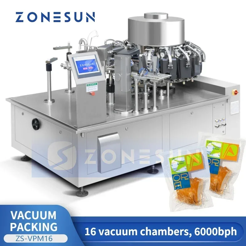 Jerky Beef Pack - ZONESUN Automatic Rotary Vacuum Packaging Machine